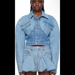 Mugler cropped denim jacket